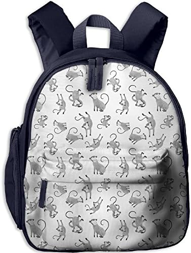 Grey Monkeys School Book Bag Funny Backpack Bag For Girls Boys
