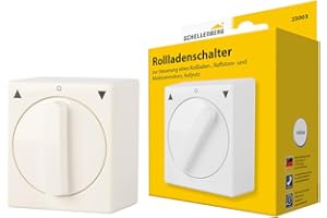 Schellenberg 23003 Tast-Rast-Knebelschalter Aufputz, Rolladenschalter umschaltbar von Schalter- zur Tastfunktion, einfach Nachrüsten, 5 Anschlusspole, Weiß