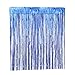 Produktbild 3pcs Metallic Shiny Lametta Fringe Vorhang Schimmer Folie Tür und Fenster Regen Vorhang Streamer Cover für Foto Hintergrund Hochzeit Geburtstag Party Decor (blau) - 1x2m