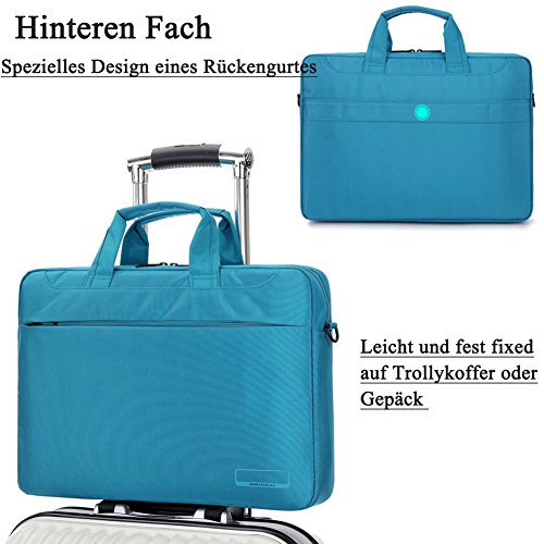 BRINCH 15,6 Zoll Oxford Gewebe Laptoptasche Messenger Bag Umhängetasche Schulterhülle Aktentasche Henkeltasche für 15 – 15,6 Zoll Laptop/ Notebook/ MacBook/ Chromebook Computer mit Schulterriemen und Griffe,Blau - 6