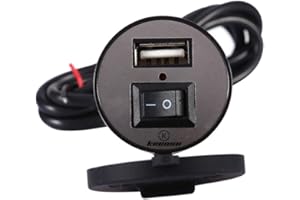 Cargador del vehículo eléctrico de la motocicleta 12V con el interruptor, prenda impermeable 12V a 5V 1.5A de la motocicleta de Keenso Adaptador del enchufe del adaptador del poder del GPS del teléfon