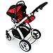 i-Safe System - Red Trio Travel System Pram & Luxury Stroller 3 in 1 Complete With Car Seat