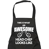 60 Second MakeoverLimited This Is What An Awesome Head Chef Looks Like Black Apron Novelty Gift Chef House Warming Kitchen Present Fathers Day
