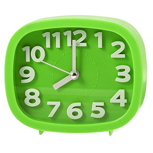 cooja geräuschlos Quarz Analog Nachttisch Lovely Wecker 7,6 cm, grün
