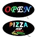 Produktbild 2 tlg. Modernes XXL LED Display Schilder Set OPEN & PIZZA Reklame Werbung Leuchtschild Leuchtreklame Werbeschild im neuen Design