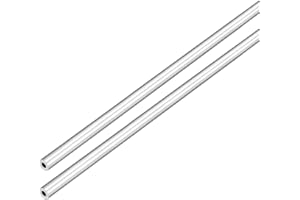 DMiotech 2pz (4mm OD x 2mm ID) Tubo Tondo in Alluminio 6063 Lunghezza 300mm Tubazione Metallico per Costruzione di Telaio Macchinari Progetti Fai Da Te
