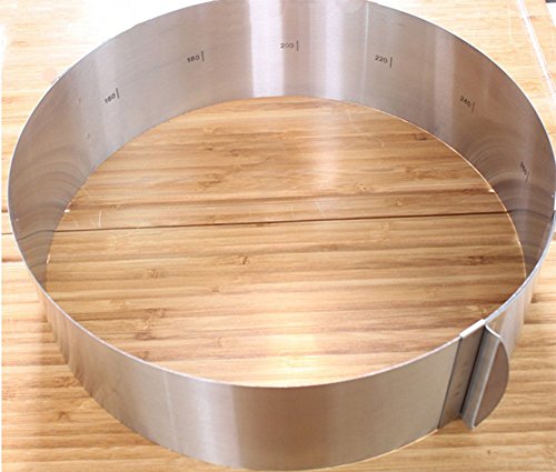 Da.Wa Tortenring Verstellbarer Kuchen Ring Edelstahl Tortenring mit Skalierung, 8,5 cm hoch, Durchmesser verstellbar von 16 bis 30 cm - 3