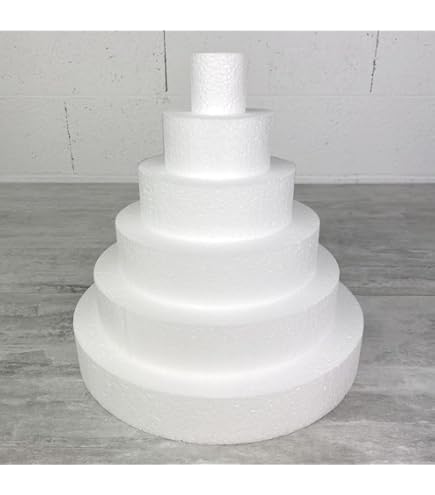 Base Polystyrène Graziano Ronde 25 Cm X 5 Cm - Disque Pour Gâteau, Faux Cake, Décoration Anniversaire & Mariage