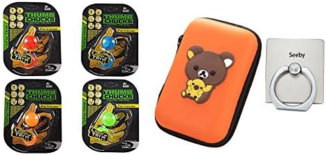 Fidget Toys, 4 Pcs Thumb Chucks Blue + Red +Orange +Green Glow in the Dark Luminous Multicolor Noctilucent Decompression Fingertips Finger yo-yo Skill Play Game with Cute Box (#2)