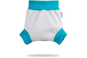 Shorty en PUL Petit Lulu | Culotte de Protection | Pull Up Couche | Couvre-Couche | Taille XL | Réutilisable & Lavable | Étanche | Couches Lavables | Fabriqué en Europe (Grey (Turquoise))