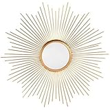 dcasa Espejo Decoracion Pared Dorado Metal Cristal