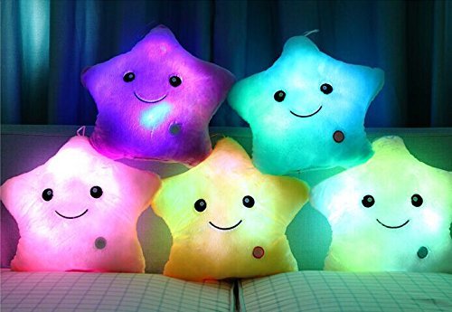 Rainbow Fox LED-Licht pink gelb Weiß lila blau Plüsch-Kissen-Kissen Camping Reise weiches Kissen (lila) - 4