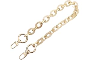 WANYI 40CM Cadena para Bolso Resina Acrílica Cadenas de Metal Correas de Hombro Cadena de Repuesto con Hebillas para Bolsos de Hombro Carteras(Beige)