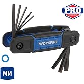 WORKPRO WP222028 8 Par&ccedil;a CR-V Metrik &Ccedil;akı Tipi Profesyonel Allen Anahtar Takımı