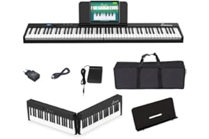 OYAYO Faltbares Klavier mit 88 Tasten Piano Full Size Semi Weighted, Faltbares Klaviertastatur mit MIDI Bluetooth, Klaviertasche, Folding Piano Keyboard für Anfänger Geschenk pinao