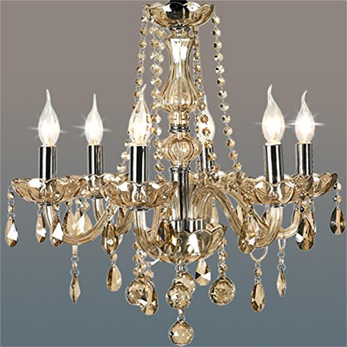 Swees® Amber 6 light Marie Therese Crystal Chandelier Pendant Ceiling Light Lamp! H 60 cm X W 60 cm, E14 X 6, Max 40W