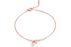 Kim Johanson Edelstahl Damen Fußkettchen *Verschiedene Modelle* in Roségold mit einem starken Karabinerverschluss inkl. Schmuckbeutel