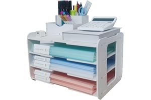 KINVVR Office Desk Letter Tray Sorter Document Book Mailbox Bill Magazine Shelf Rack Desk Organizer,Desktop A4 Paper File Storage Organizer Holder for Home Office School Classroom(4 Tier-L)