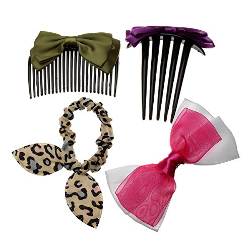 LuckyFine Frisurenhilfe Haar Styling Werkzeug Set Haarkamm schwamm Haardreher Pads Foam Sponge Bun Donut Hair Clip - 5