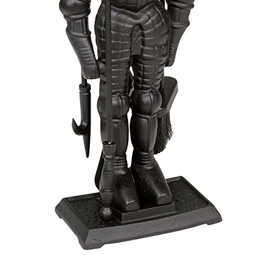 Kaminbesteck Kamingarnitur – Ritter aus schwarzem Gusseisen B/H/T = 22/73/13 cm - 3
