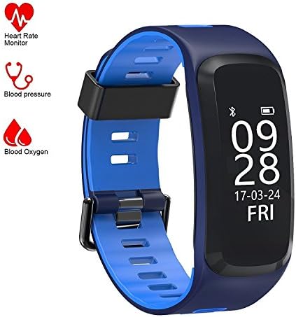 Fitness Tracker, NewWishes F4 Heart Rate Monitor Tracker Smart Bracelet Activity Tracker Bluetooth Pedometer with Sleep Monitor Smart watches for iPhone X 7 8 Plus 6 Samsung S8 and Other Android or iOS Smartphones (Blue)