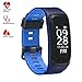 Produktbild Fitness Tracker, newwishes F4 Herzfrequenz Monitor Tracker Smart Armband Activity Tracker Bluetooth Schrittzähler mit Sleep Monitor Smart Uhren für Iphone X 7 8 Plus 6 Samsung S8 und andere Android oder iOS Smartphones, blau