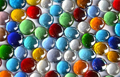 54 Stück Deko Mosaiksteine Glasnuggets Buntmix 15-50 mm ca.480g - 3