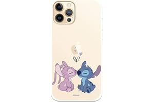 LA CASA DE LAS CARCASAS Custodia per iPhone 12-12 Pro Ufficiale di Lilo & Stitch - Angel & Stitch Bacio per proteggere il tuo cellulare. Custodia in silicone flessibile con licenza ufficiale Disney