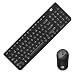 Produktbild Kabellose Tastatur und Maus Set, Hi-azul Retro Schreibmaschinen-Stil Wireless Tastatur Ruhige Stille Tastatur mit runden Tasten und Ergonomie Wireless Mouse (Schwarz)