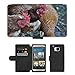 Produktbild PU LEDER LEATHER FLIP CASE COVER HÜLLE ETUI TASCHE SCHALE // M00135047 Hens Domestic Birds Legehennen // HTC One M9