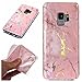 Produktbild Samsung Galaxy S9 Hülle,YYX Galaxy G9600 Schutzhülle, Samsung S9 Silikon Handyhülle, Luxus Slim Glänzende Marmor Textur Weich TPU Marble Silikon Bumper Hülle Ultra Dünn Weich Silikon Transparent Handytasche Stoßfest Kratzschutz Rutschfest für Samsung Galaxy S9 / G9600 (5.8") - Laser fleisch rosa