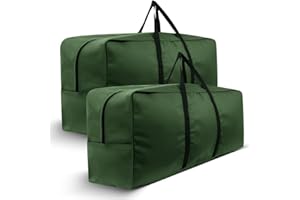 WIDESMILE 2 Pack Garden Cushion Storage Bag 173cm 420D Heavy Duty Extra Large Waterproof ChristmasTree Storage Bag Fits Up to 12 ft Tall Artificial Trees with Zipper and Handles Green 173x76x51cm