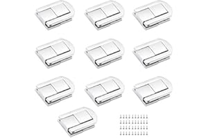 EMAGEREN 10 Stk Kistenverschluss Kofferverschluss Silber Holzkisten Schmuckschatulle Verschluss Klein Koffer Haspe Verschluss Box Haspe mit 40 Schrauben für Geschenkbox Holztruhe Boxen Toolbox