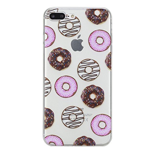 Qiaogle Teléfono Caso - Funda de TPU silicona Carcasa Case Cover para Apple iPhone 7 Plus (5.5 Pulgadas) - HX30 / Donuts