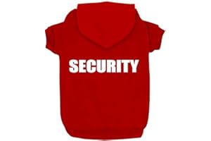 Izefia Felpe con Cappuccio per Cani con Stampa di Security Abbigliamento per Cane con Felpa Caldo Maglione Cappotto in Cotone per Cani di Piccola Taglia rosso L