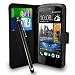 Produktbild HTC Desire 500 - Premium-Leder-Geldbörse Flip Hülle Tasche + Touch Pen Stylus + Display Schutzfolie & Poliertuch (Wallet Black)