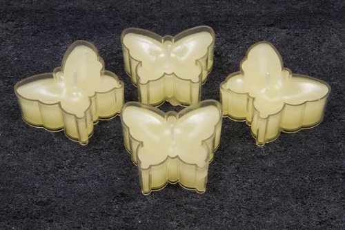 My Wedding Shop Luces del té de Forma de Mariposa de Crema - 4 Unidades