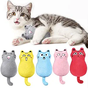 Feeko Catnip Toy , 5pcs Soft Catnip for Cats, Kitten Chew Toy Bite Resistant Interactive Cat Toys, Cat Toy Catnip Kitty, Chewing Teeth Cleaning Realistic Plush Pet Toy