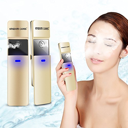 Preisvergleich Produktbild KINGDOMCARES Gesichtssauna Dampf Gesicht Luftbefeuchter Tiefreinigung der Gesichtsporen Nano Ionic Kühlen Nebel Gesichtsdampfer Feuchtigkeitsspend Entfernt Mitesser Hautpflege Gesichtspflege Porenreiniger USB Wasser Tragbar SPA Bewegliche Sprüher Reinigung Gesicht Dampfer Golden