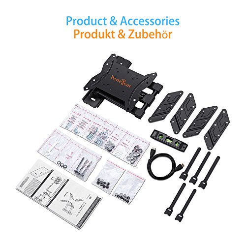 TV Wandhalterung mit voll beweglichem Gelenk-Arm, ausfahrbar und schwenkbar, für 23-55″ LED, LCD, OLED, Plasma, Flachbild TVs VESA 400 x 400mm 16″, Gratis HDMI Kabel & Wasserwaage von Perlegear - 7