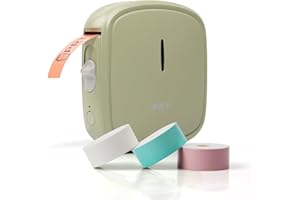 ‎PRT prt Qutie Bluetooth Beschriftungsgerät Selbstklebend USB Wiederaufladbar Etikettendrucker - Tragbarer Mini Ettiketiergerät Labeldrucker für Zuhause, Büro, Datum - 3 Rollen