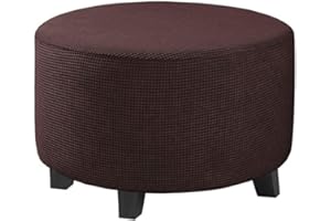 ACDLER Terciopelo Funda Otomana Elástica Funda De Puff Redondo Polvo Funda Reposapies Retirable Lavable Lavable Funda De Reposapiés Cubierta Taburete Ottoman Cover Para Sala ( Color : A23 , Size : 50-58CM )