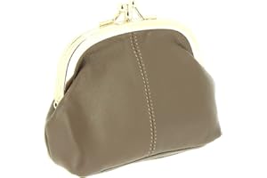 ...KARL LOVEN KARL LOVEN Portamonete da donna in pelle di agnello, Retro Vintage, con 3 scomparti con chiusura Clic-Clac, portafoglio per monete, banconote e carte di credito