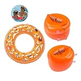 【Arm ring】: PVC-Material, Luftkammern mit Sicherheitsventil; Dank des Dual-Airbag-Designs können die Armbänder auch von Adult verwendet werden. für Kinder 3-5 Jahren bzw, Vor dem Kauf messen Sie bitte den Armumfang Ihres Kindes.