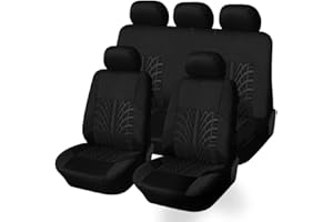 NURCIX 9Pcs 5-Places Voiture Cuir Ensembles Housses siège, pour Citroen C4 Picasso DS3 DS4 DS5 C3 C2 C3 XR C4 Cactus C5 C6 Car Confortable Respirant Nonslip Protection Interieu Accessoire,A/Black