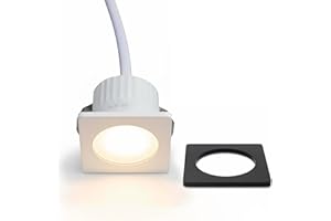 PLANETITALY Mini Faretto Moderno Incasso Quadrato LED 3W Interruttore CCT, Doppia Cornice Bianco, Nero, Punto Luce Mensole, Mobili, Ripiani, Cappa, Negozio, illuminazione Vetrine, 230V (CCT Quadrato)