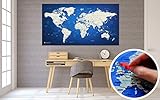 weltkarte xxl poster 📌 XXL Travel Map mit allen Ländern und großen/berühmten Städten zum Pinnen der Reiseziele, die man besucht hat (Bezeichnungen auf Englisch)