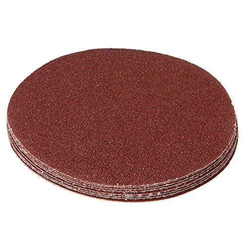 10 Stück 115 mm Exzenter Schleifscheiben P600 Körnung , ohne Lochung, red Film , Haft Klett Schleifpapier