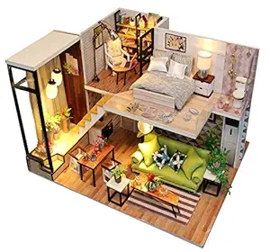 Kisoy Romantic and Cute Dollhouse Miniature DIY House Kit Creative Room Perfect DIY Gift for Friends Lovers and Families (Nordic Romance)