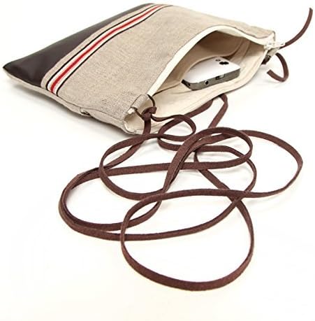 Small women linen pursehandle cord - Cell phone bag - Passport bag